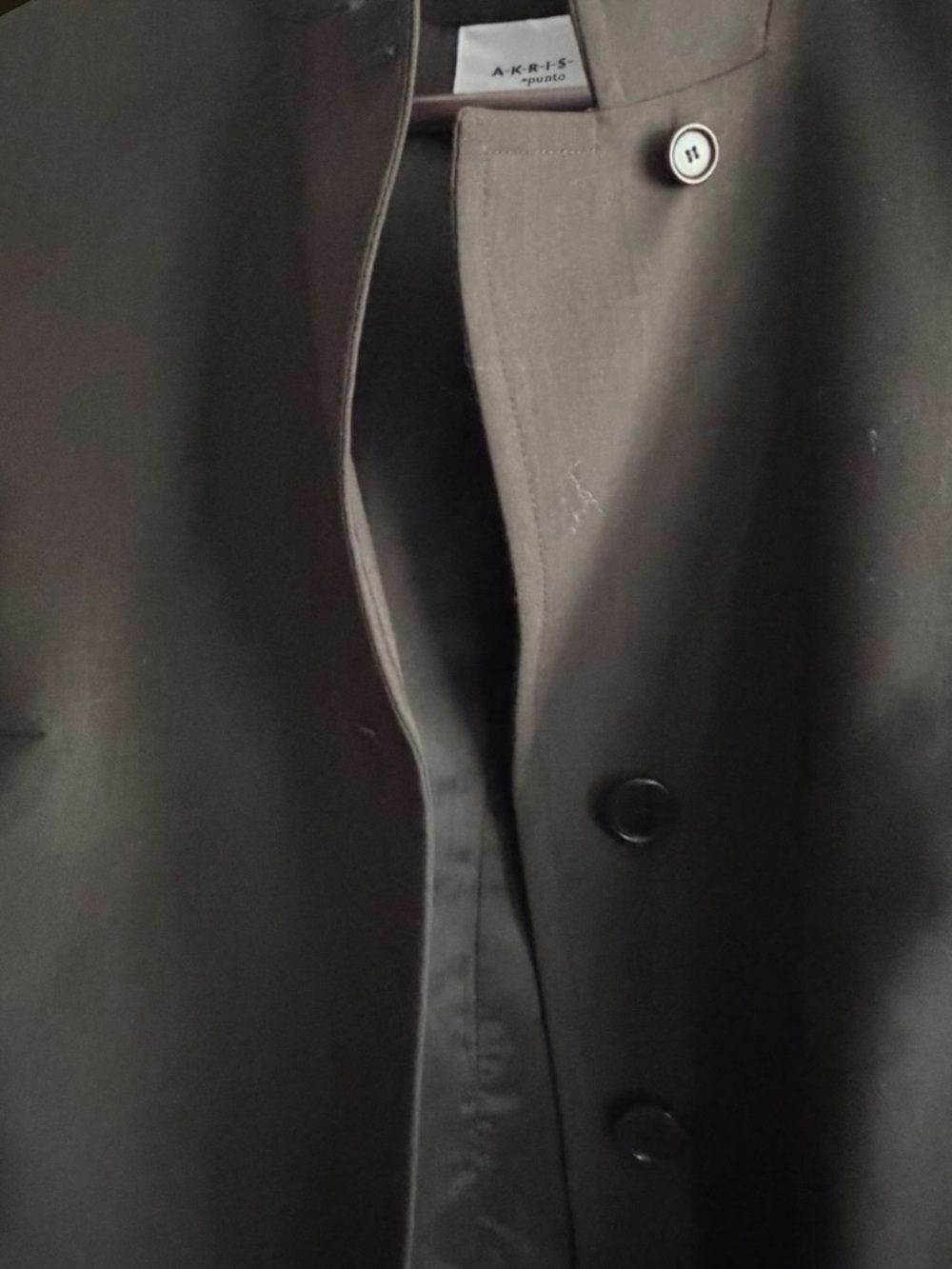 Italian Wool dark green Vintage blazer jacket with custom detail by AKRIS - Picture 5 of 9